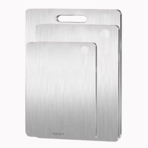 Stainless Steel Cutting Board 1Pcs Sturdy 304 Stainless 3in1-min